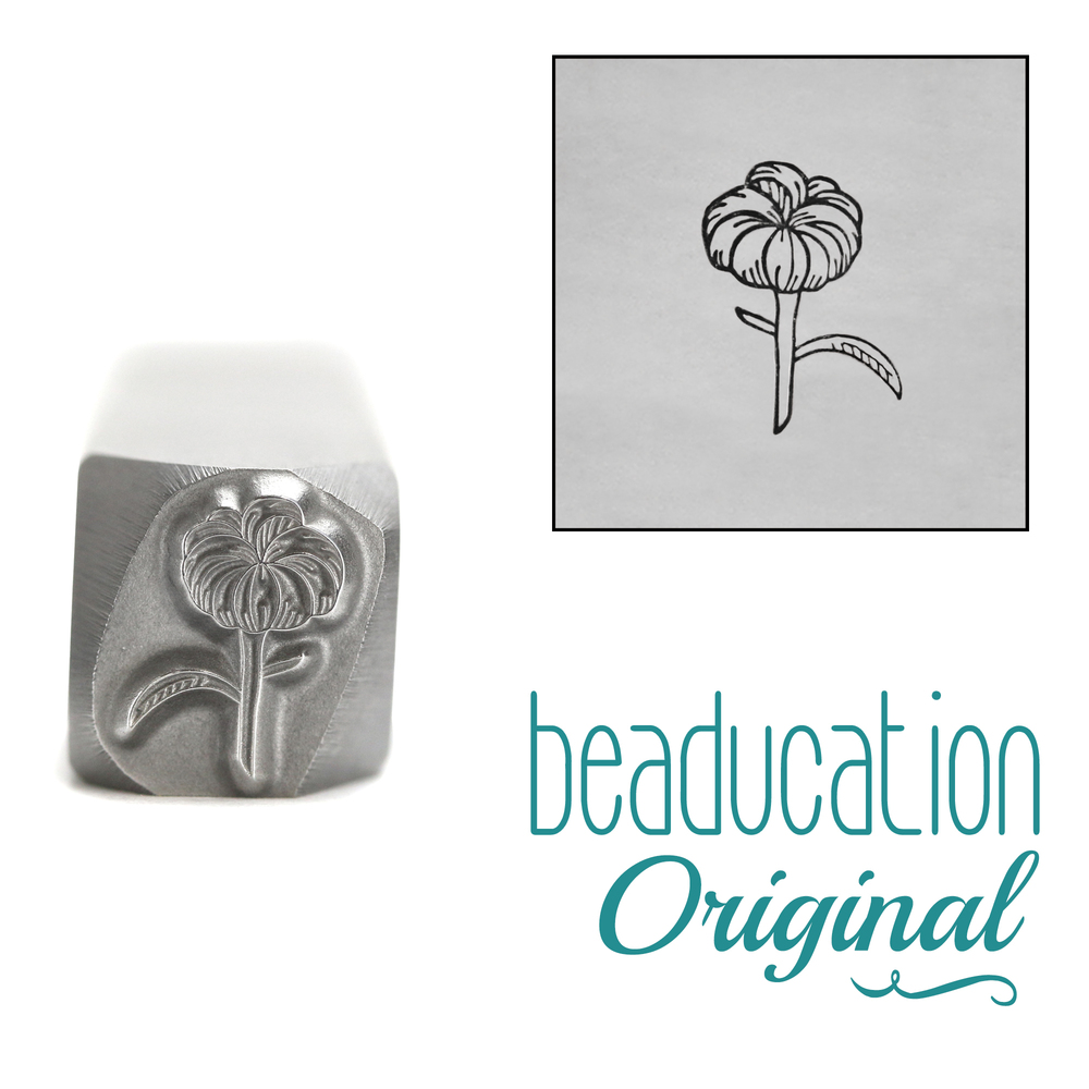 Metal Stamping Tools Chrysanthemum Bud Metal Design Stamp, 8.1mm - Beaducation Original